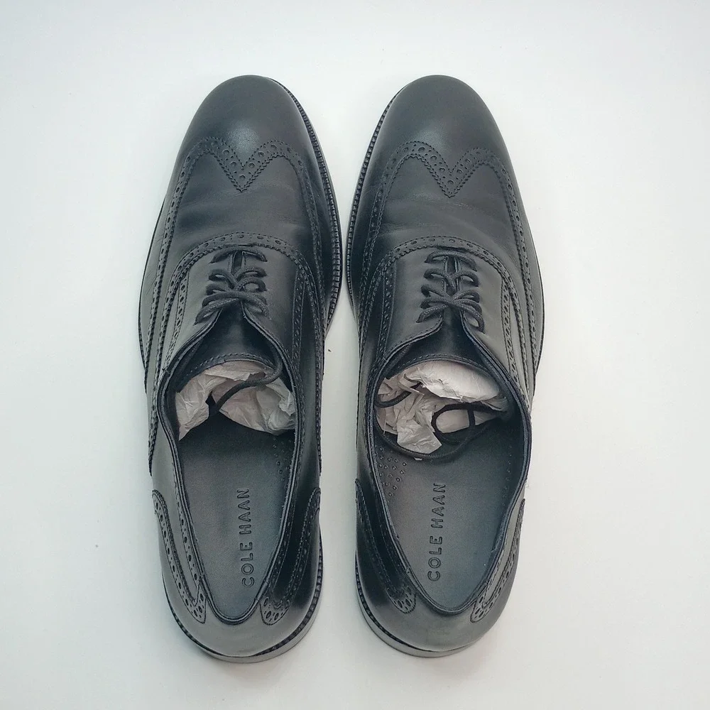 Cole‎ Haan Williams Wingtip Oxford Black Leather Dress Shoes Mens 13M C12209